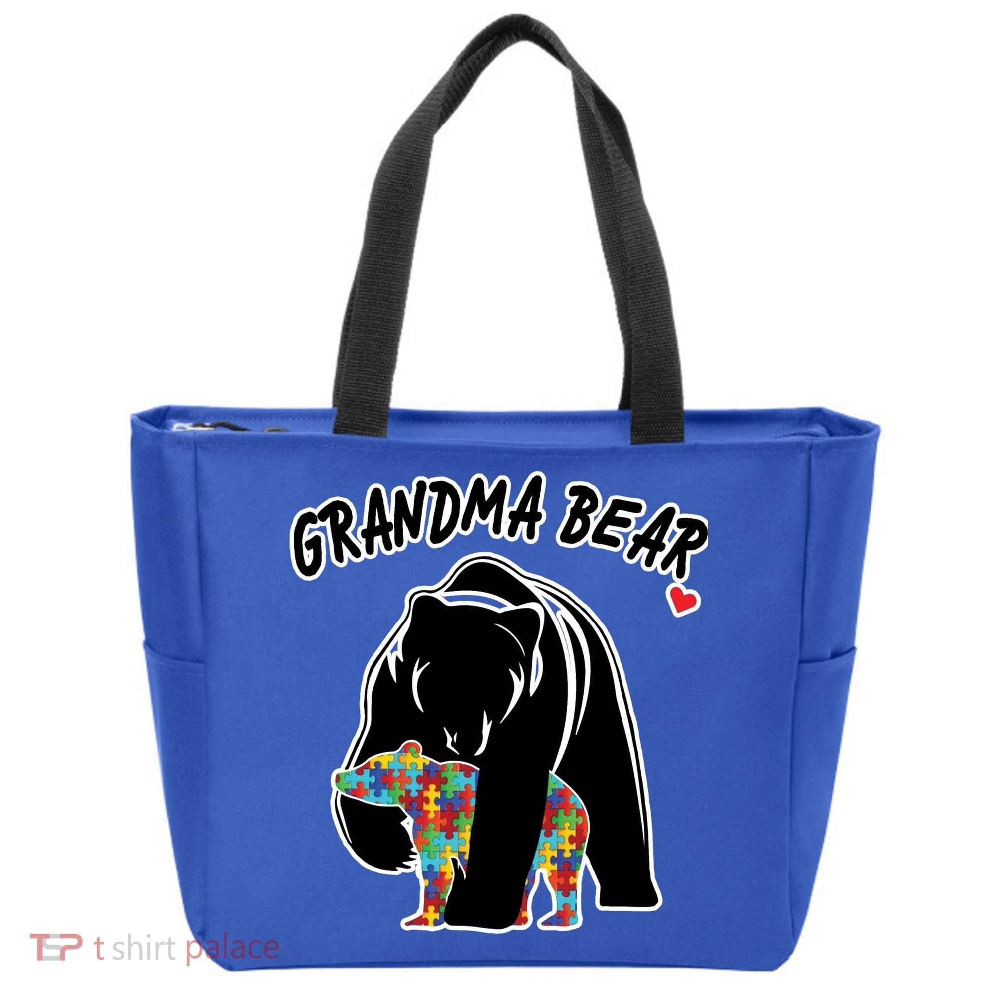 Autism Awareness Grandma Bear Tote Bag