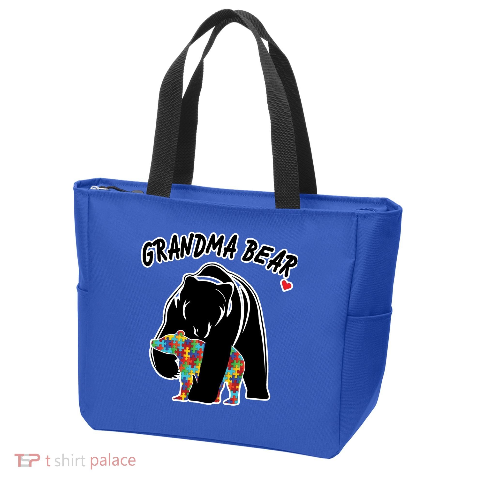 Autism Awareness Grandma Bear Tote Bag
