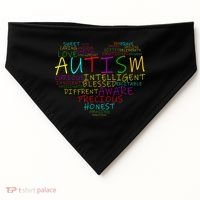 Autism Awareness Heart Words Of Love USA-Made Doggie Bandana thumb 0
