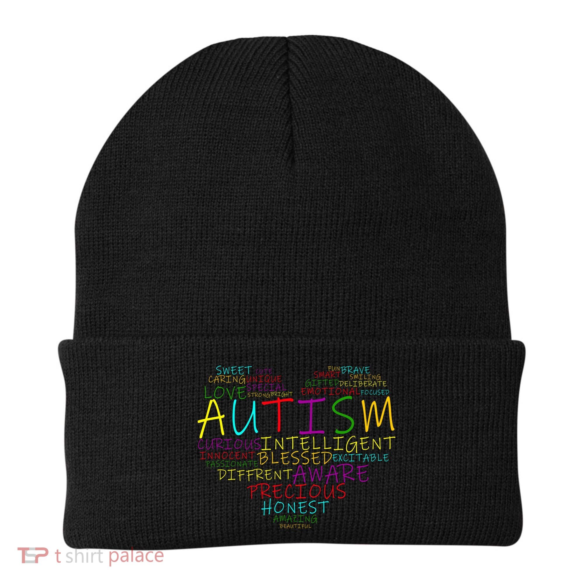 Autism Awareness Heart Words Of Love Beanie