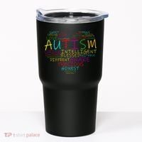 Autism Awareness Heart Words Of Love Tumbler thumb 0