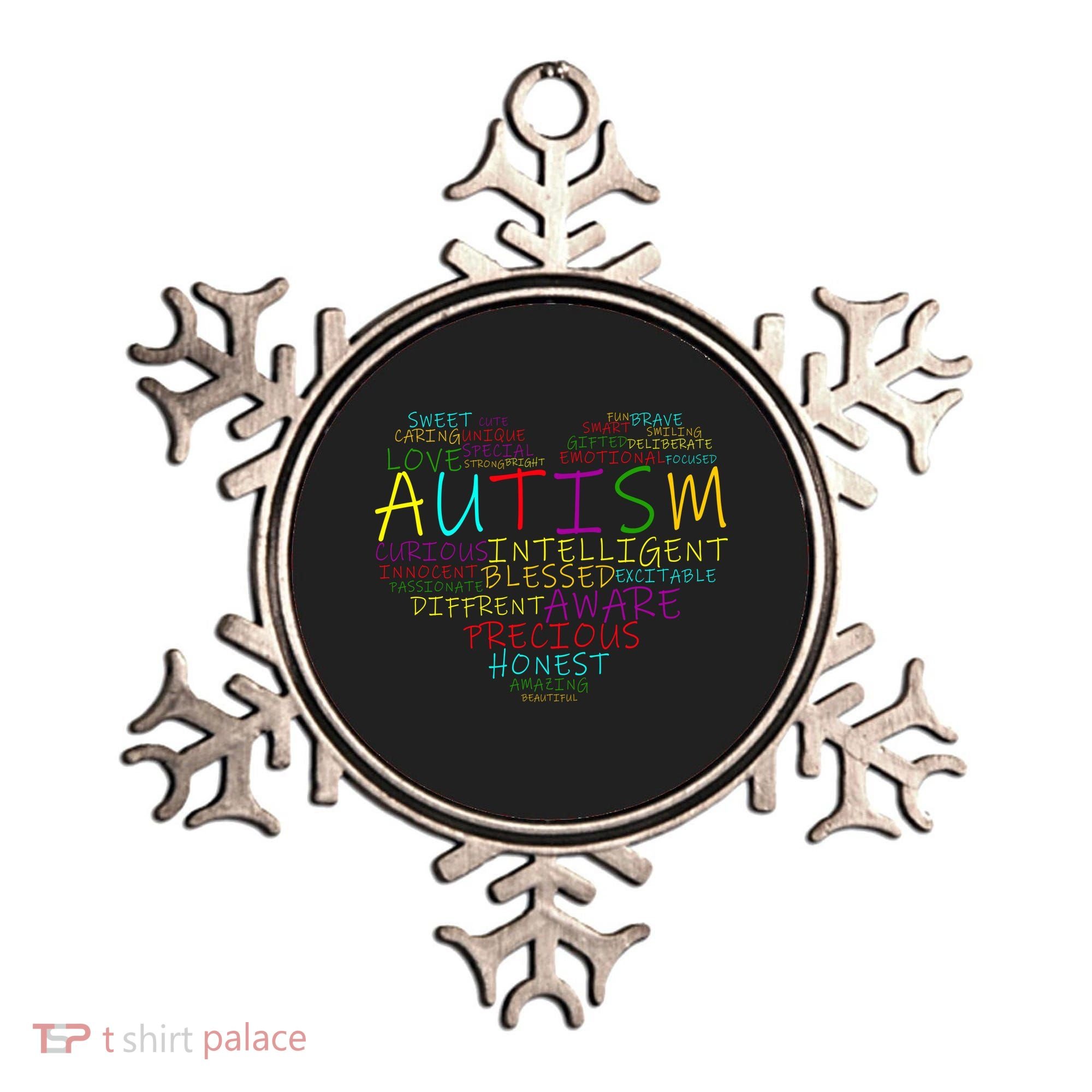 Autism Awareness Heart Words Of Love Ornament