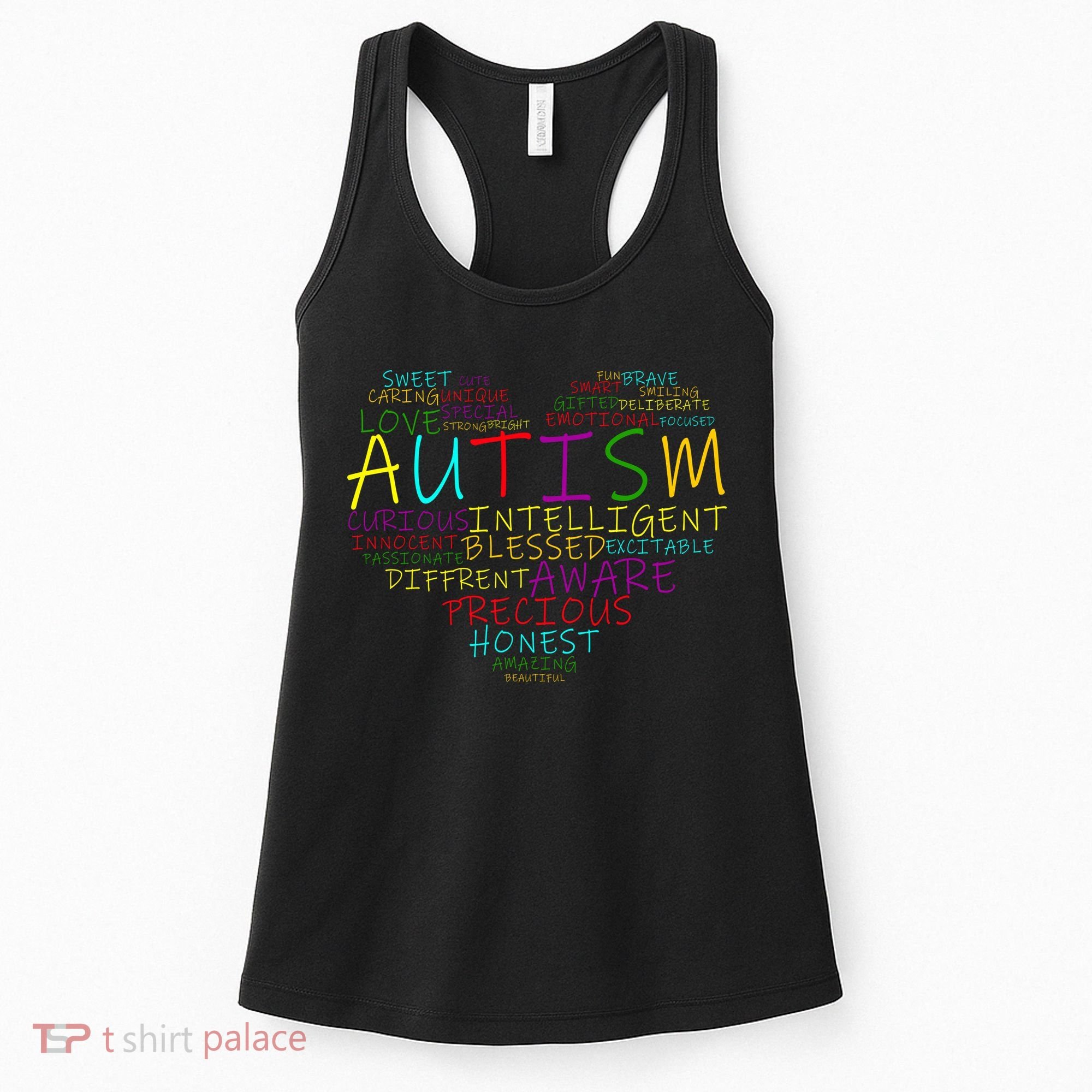 Autism Awareness Heart Words Of Love Women's Tank Top
