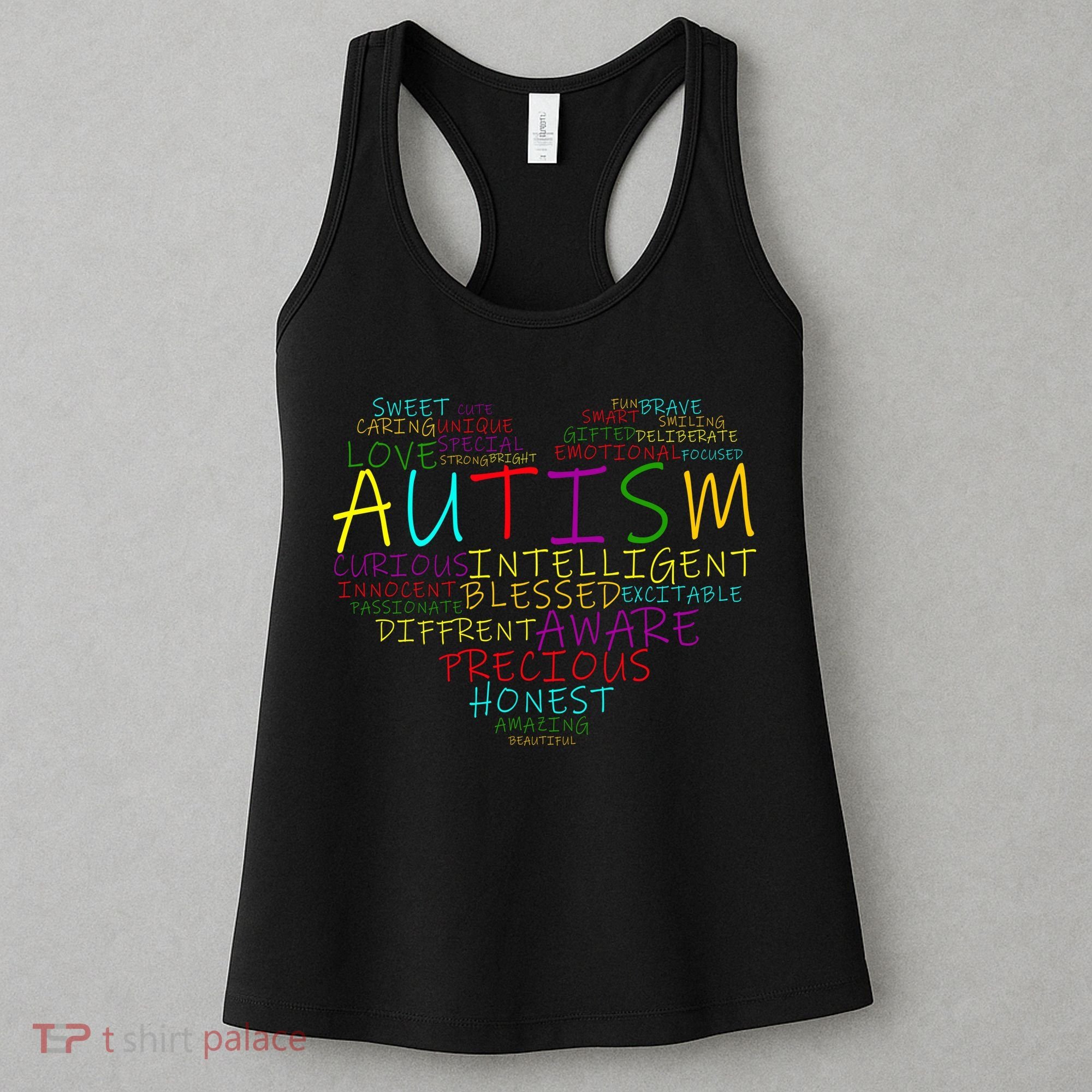 Autism Awareness Heart Words Of Love Women's Tank Top