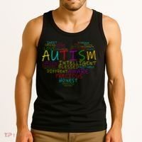 Autism Awareness Heart Words Of Love Tank Top thumb 3