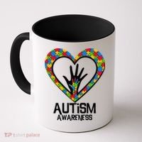 Autism Awareness Holding Hands Heart Puzzle Coffee Mug thumb 0