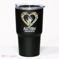 Autism Awareness Holding Hands Heart Puzzle Tumbler thumb 0