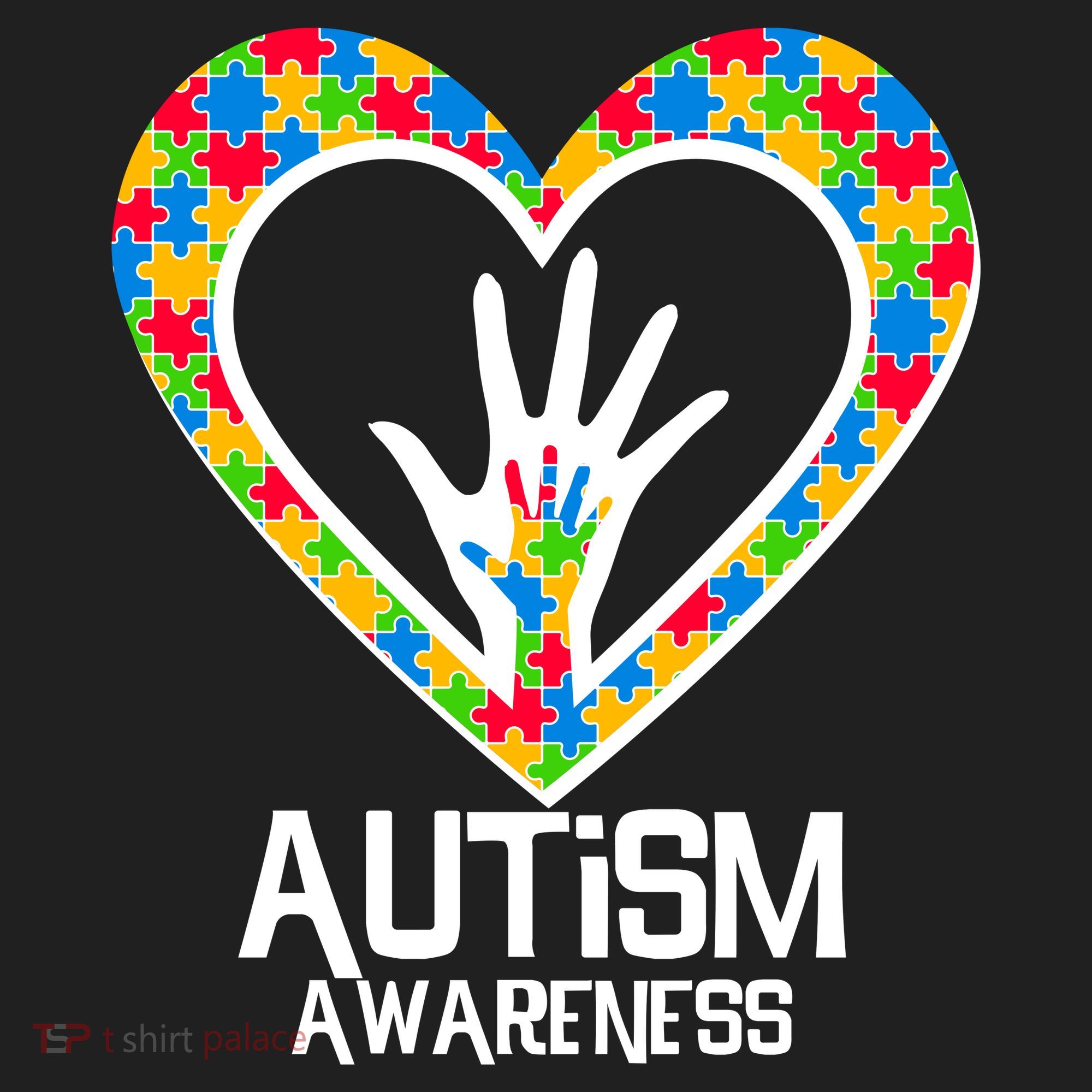 Autism Awareness Holding Hands Heart Puzzle Tumbler