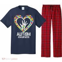 Autism Awareness Holding Hands Heart Puzzle Pajama Set thumb 0