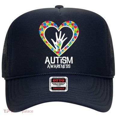 Autism Awareness Holding Hands Heart Puzzle Hat