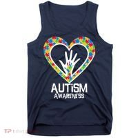 Autism Awareness Holding Hands Heart Puzzle Tank Top thumb 0