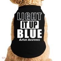Autism Awareness Light It Up Blue Text Logo Doggie Tank thumb 0