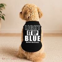 Autism Awareness Light It Up Blue Text Logo Doggie Tank thumb 2