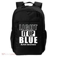 Autism Awareness Light It Up Blue Text Logo Backpack thumb 0