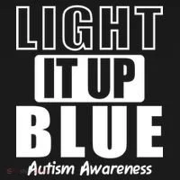 Autism Awareness Light It Up Blue Text Logo Bucket Hat thumb 4