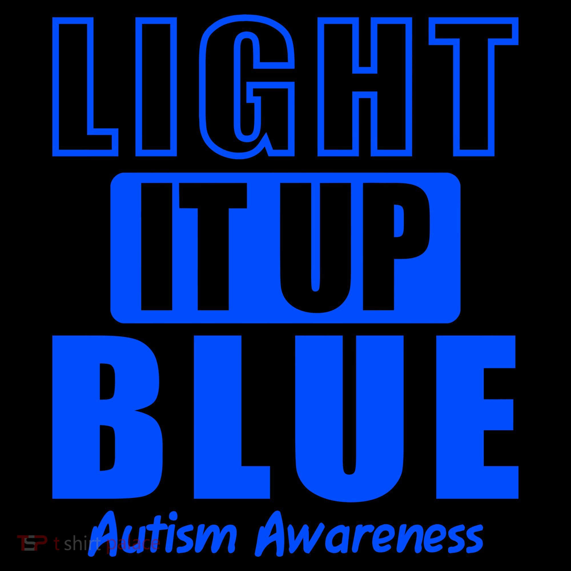 Autism Awareness Light It Up Blue Text Logo Coffee Mug