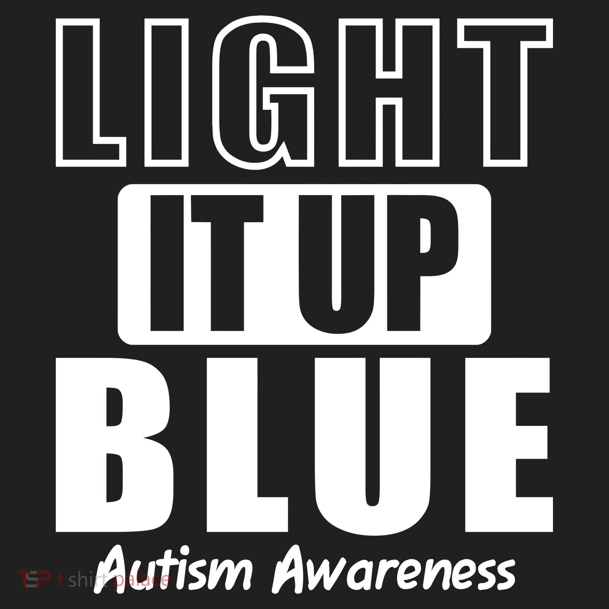 Autism Awareness Light It Up Blue Text Logo Beanie