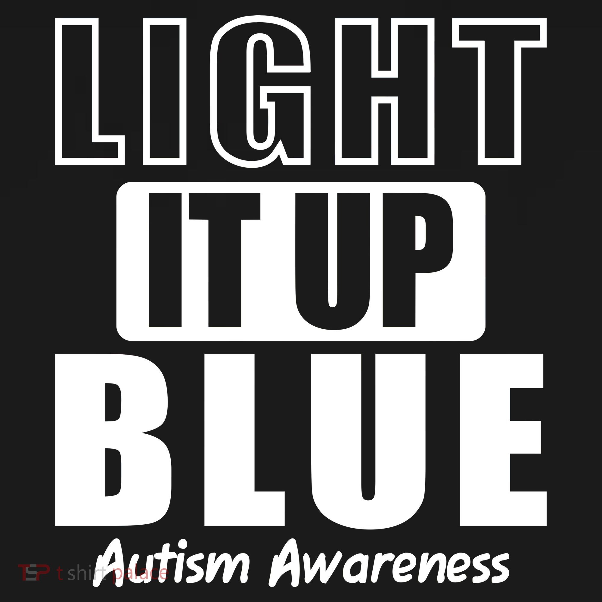 Autism Awareness Light It Up Blue Text Logo Pajama Set