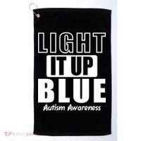 Autism Awareness Light It Up Blue Text Logo Golf Towel thumb 0