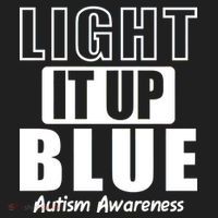 Autism Awareness Light It Up Blue Text Logo Golf Towel thumb 3