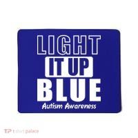 Autism Awareness Light It Up Blue Text Logo Mousepad thumb 0