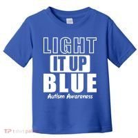 Autism Awareness Light It Up Blue Text Logo Toddler T-Shirt thumb 0