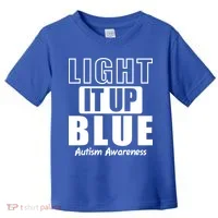 Autism Awareness Light It Up Blue Text Logo Toddler T-Shirt thumb 0