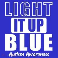 Autism Awareness Light It Up Blue Text Logo Women's Long Sleeve Shirt thumb 2