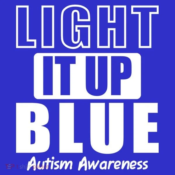 Autism Awareness Light It Up Blue Text Logo Women's Long Sleeve Shirt