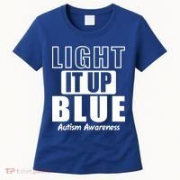 Autism Awareness Light It Up Blue Text Logo Women's T-Shirt thumb 0