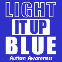 Autism Awareness Light It Up Blue Text Logo Women's T-Shirt thumb 6