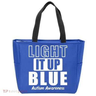 Autism Awareness Light It Up Blue Text Logo Bag
