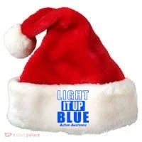 Autism Awareness Light It Up Blue Text Logo Santa Hat thumb 0