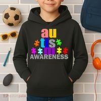 Autism Awareness Logo Kids Hoodie thumb 2