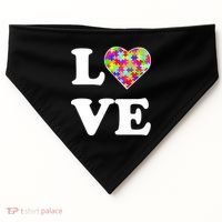 Autism Awareness Love Heart Puzzle Pieces USA-Made Doggie Bandana thumb 0