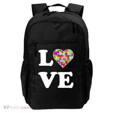 Autism Awareness Love Heart Puzzle Pieces Backpack