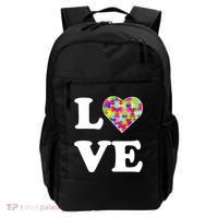 Autism Awareness Love Heart Puzzle Pieces Backpack thumb 0