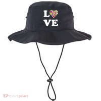 Autism Awareness Love Heart Puzzle Pieces Bucket Hat thumb 0