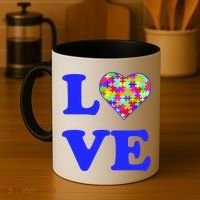 Autism Awareness Love Heart Puzzle Pieces Coffee Mug thumb 4