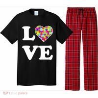 Autism Awareness Love Heart Puzzle Pieces Pajama Set thumb 0