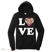 Autism Awareness Love Heart Puzzle Pieces Women's Hoodie thumb 0