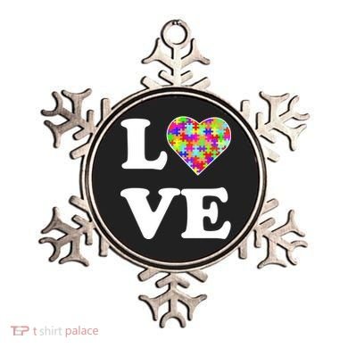 Autism Awareness Love Heart Puzzle Pieces Ornament