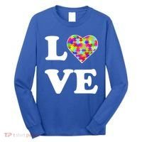Autism Awareness Love Heart Puzzle Pieces Long Sleeve Shirt thumb 0