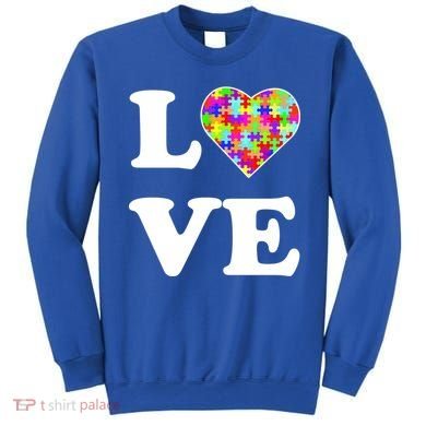 Autism Awareness Love Heart Puzzle Pieces Sweatshirt