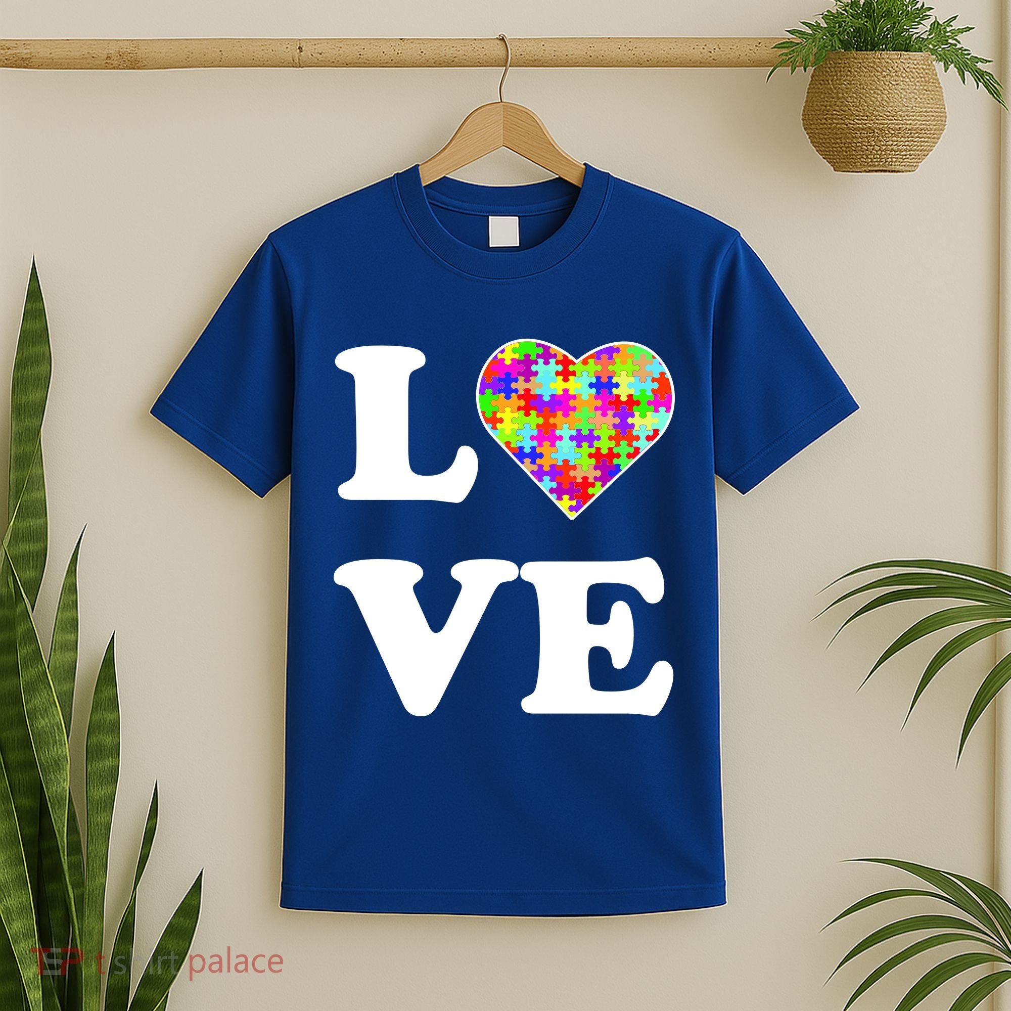 Autism Awareness Love Heart Puzzle Pieces T-Shirt