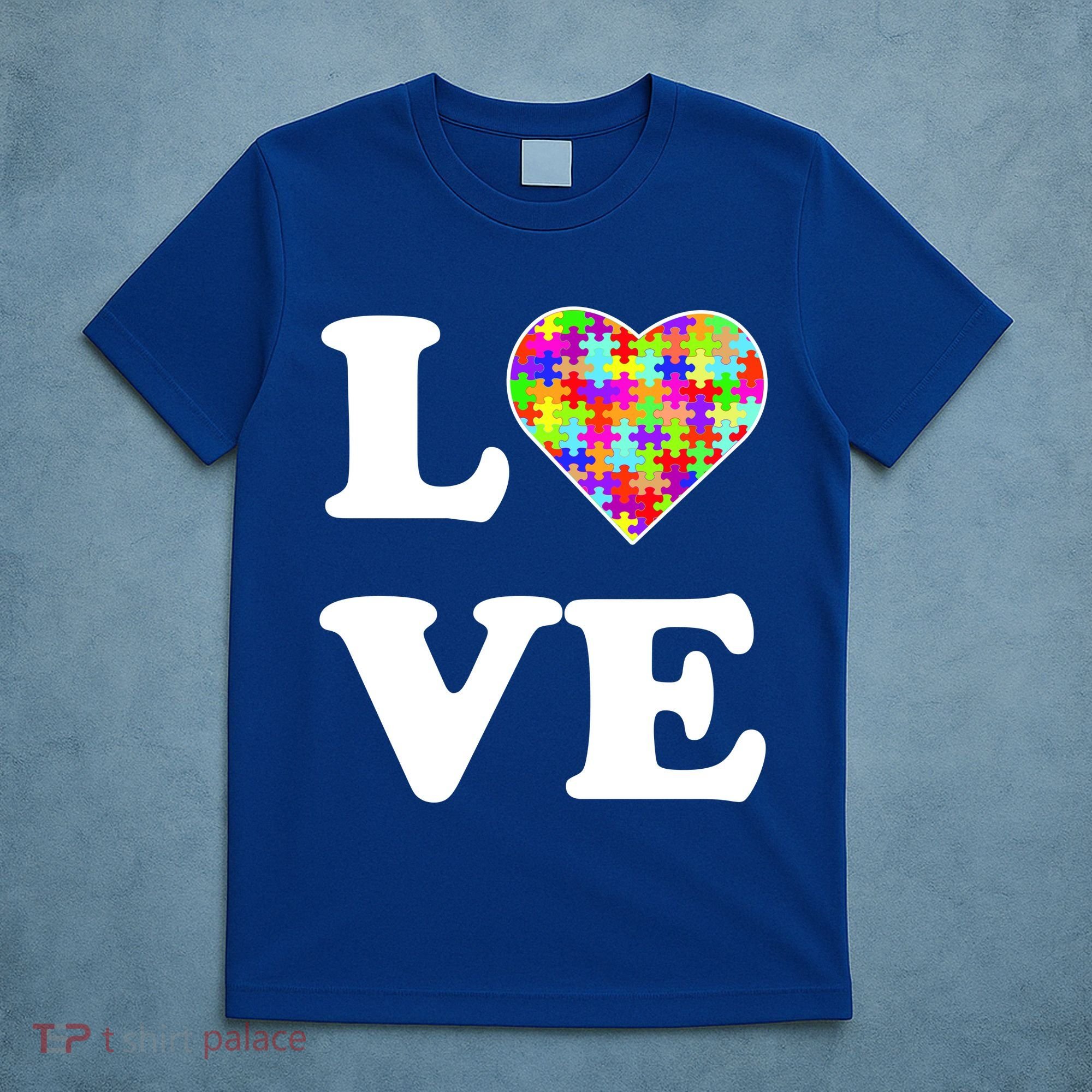 Autism Awareness Love Heart Puzzle Pieces T-Shirt