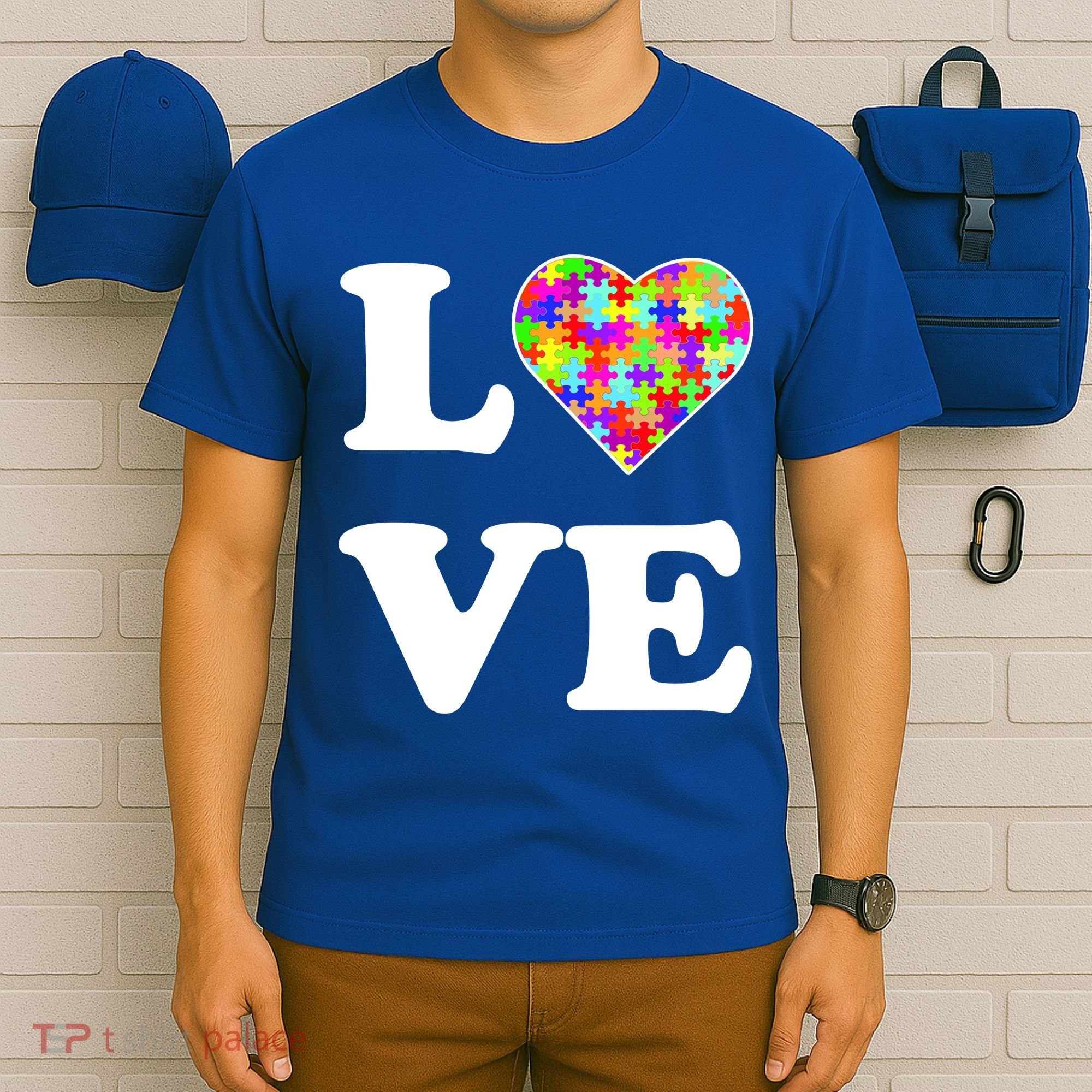 Autism Awareness Love Heart Puzzle Pieces T-Shirt