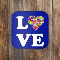Autism Awareness Love Heart Puzzle Pieces Coaster thumb 0