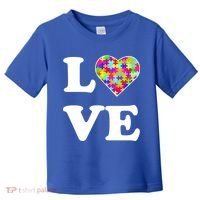 Autism Awareness Love Heart Puzzle Pieces Toddler T-Shirt thumb 0