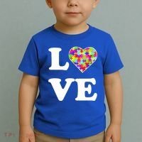 Autism Awareness Love Heart Puzzle Pieces Toddler T-Shirt thumb 2